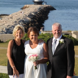 Connie with Tom & Rhonda _ 20 Year Ann at Spring Point Ledge Light 7-11-18