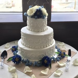 Wedding Cake 3 Tier with Scrolls & Flower Top (3) (1)