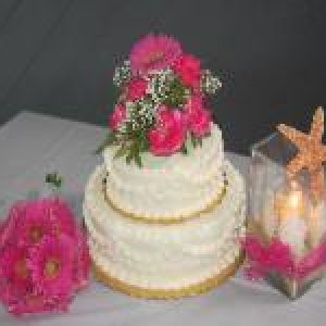 Wedding Cake with Flower Topper